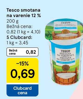 Tesco smotana na varenie 12 % 200 g