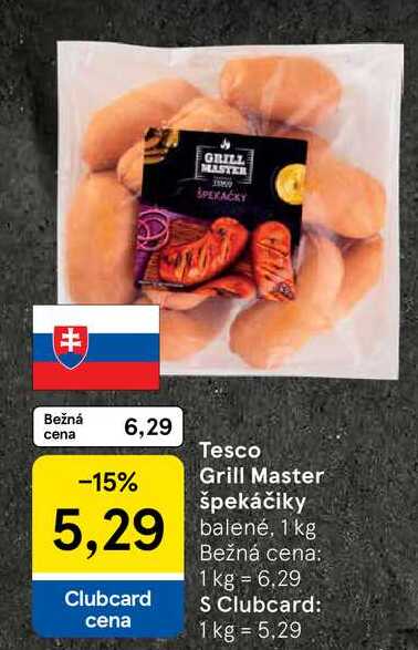 Tesco Grill Master špekáčiky balené, 1 kg