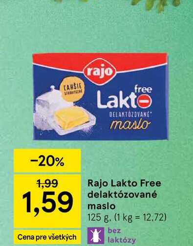 Rajo Lakto Free delaktózované maslo 125 g
