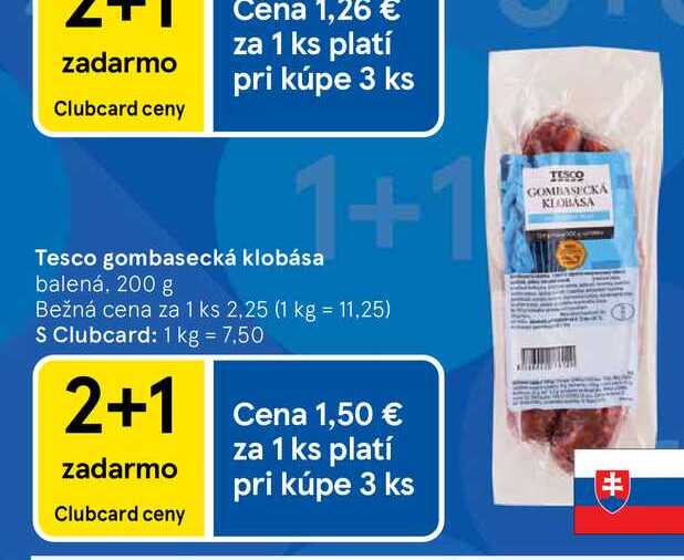 Tesco gombasecká klobása balená, 200 g