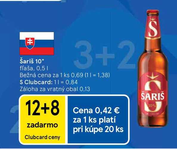 Šariš 10° fľaša 0,5l