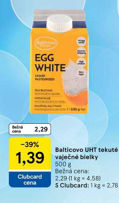 Balticovo UHT tekuté vaječné bielky 500 g