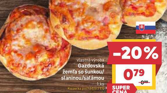 Gazdovská žemľa so šunkou/ slaninou/salámou 1ks