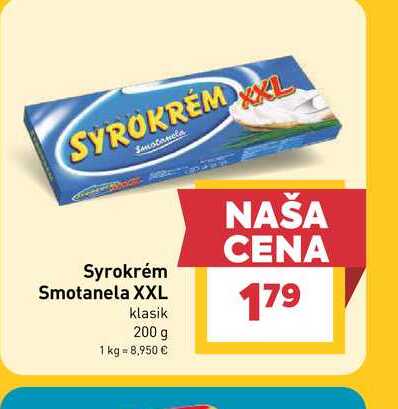 Syrokrém Smotanela XXL klasik 200 g 