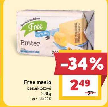 Free maslo bezlaktózové 200 g