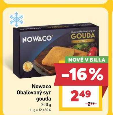 Nowaco Obaľovaný syr gouda 200 g
