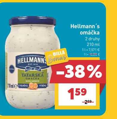Hellmann's Tatárska omáčka 210 ml