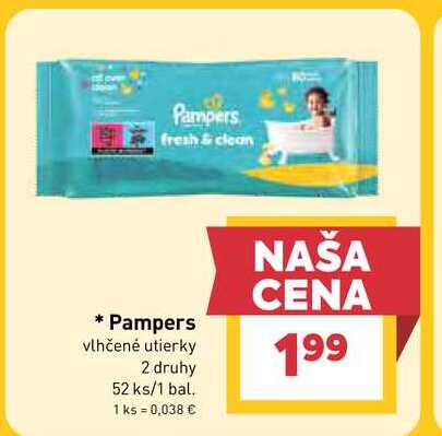 Pampers vlhčené utierky 2 druhy 52 ks/1 bal.