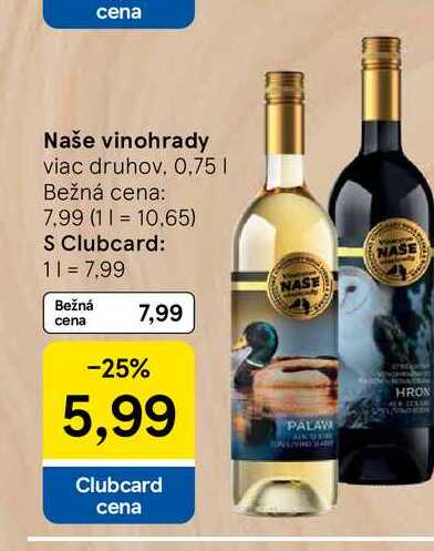 Naše vinohrady viac druhov 0.75l