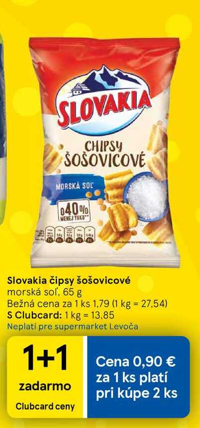 Slovakia čipsy šošovicové morská soľ, 65 g 