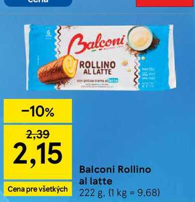 Balconi Rollino al latte Cena pre všetkých 222 g