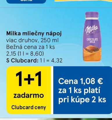 Milka mliečny nápoj viac druhov, 250 ml 