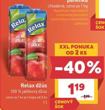 Relax džús 100% jablkový džús 1L