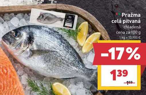 Pražma celá pitvaná chladená cena za 100 g