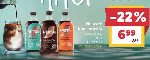 Nescafé koncentráty rôzne druhy 0,5l