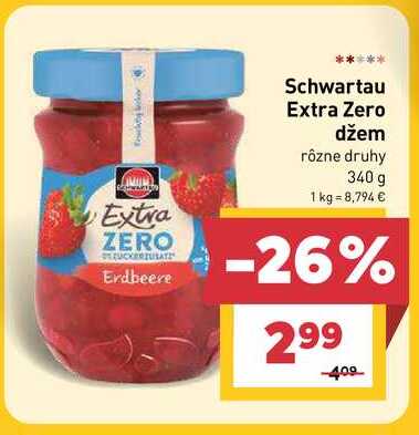 Schwartau Extra Zero džem rôzne druhy 340 g 