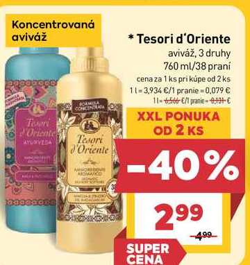 Tesori d'Oriente aviváž, 3 druhy 760 ml/38 praní 