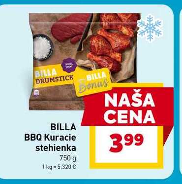 BILLA BBQ Kuracie stehienka 750 g