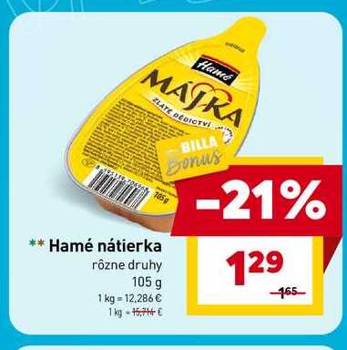 Hamé nátierka rôzne druhy 105 g