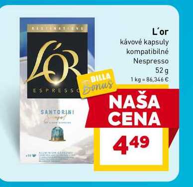 L'or kávové kapsuly kompatibilné Nespresso 52g
