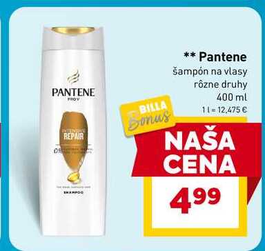Pantene šampón na vlasy rôzne druhy 400 ml 