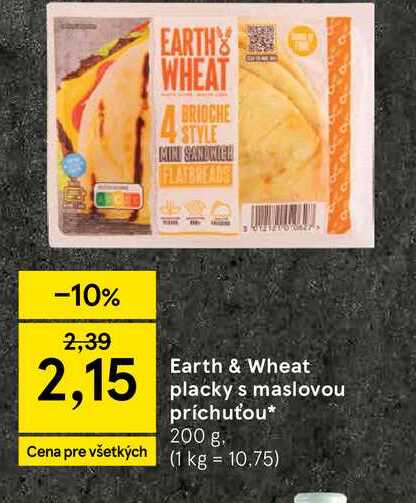 Earth & Wheat placky s maslovou príchuťou 200 g