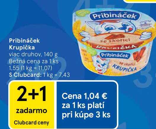 Pribináček Krupička viac druhov, 140 g