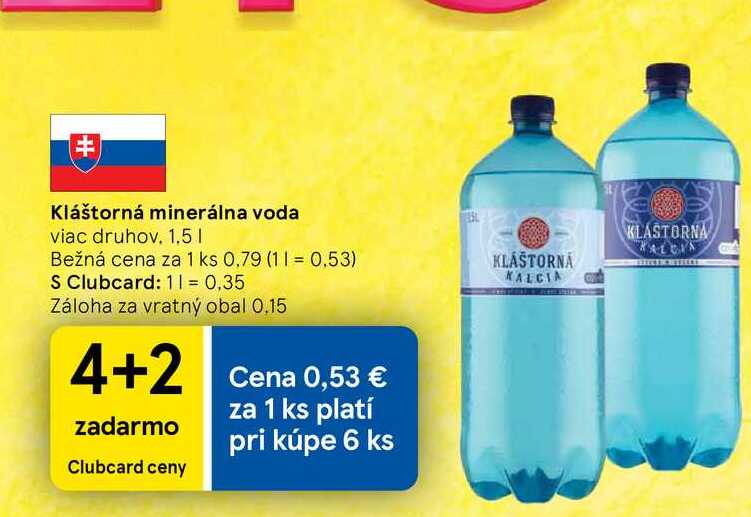 Kláštorná minerálna voda viac druhov. 1.5 l