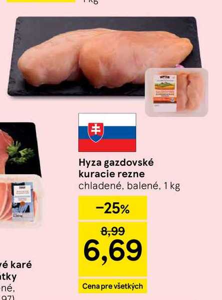 Hyza gazdovské kuracie rezne chladené, balené, 1 kg