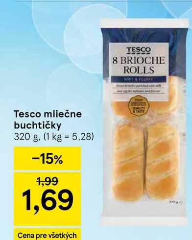 Tesco mliečne buchtičky 320 g