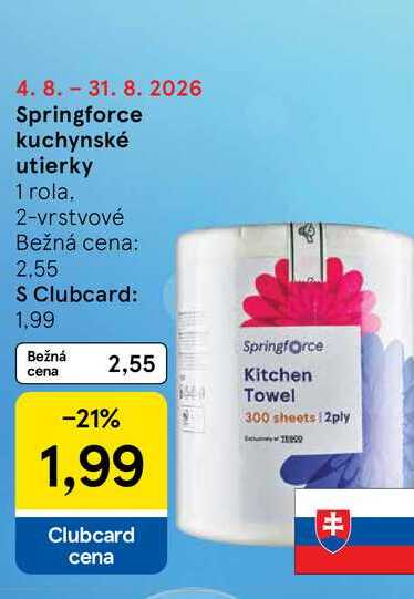 Springforce kuchynské utierky 1 rola. 2-vrstvové