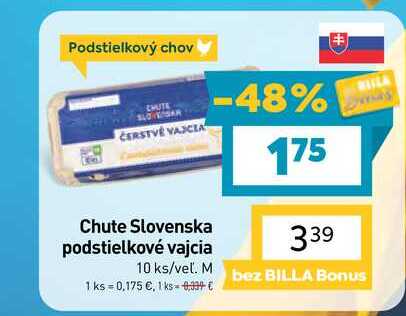 Chute Slovenska podstielkové vajcia 10 ks/veľ. M