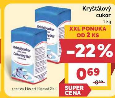 Kryštálový cukor 1 kg  v akcii