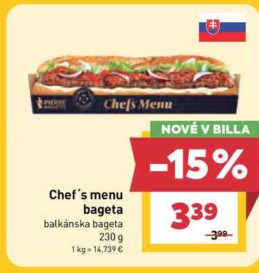 Chef's menu bageta balkánska bageta 230 g
