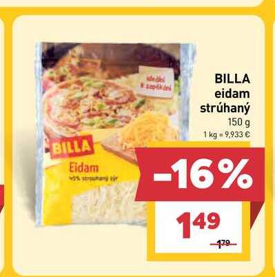 BILLA eidam strúhaný 150 g