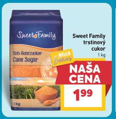 Sweet Family trstinový cukor 1 kg v akcii