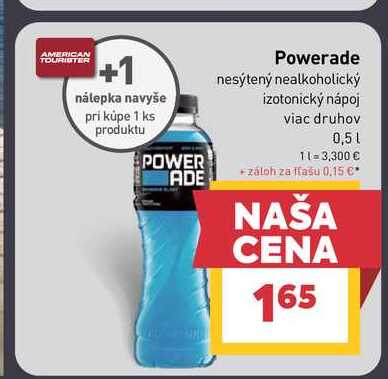 Powerade nesýtený nealkoholický izotonický nápoj viac druhov 0,5l