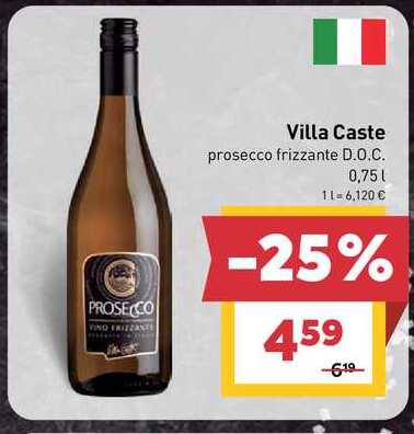 Villa Caste prosecco frizzante D.O.C. 0,75l