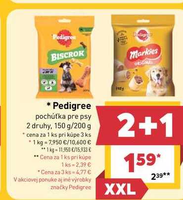 Pedigree pochúťka pre psy 2 druhy, 150 g/200 g