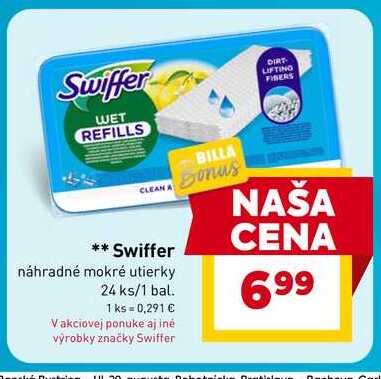 Swiffer náhradné mokré utierky 24 ks/1 bal.