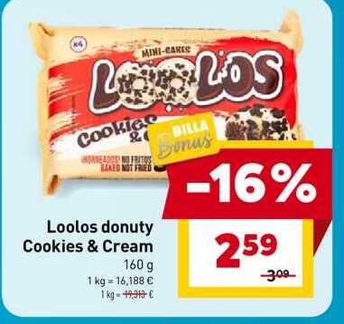 Loolos donuty Cookies & Cream 160 g