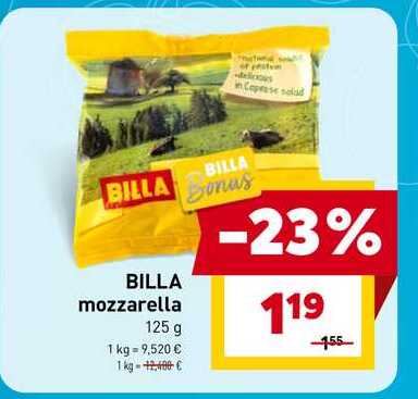 BILLA mozzarella 125 g