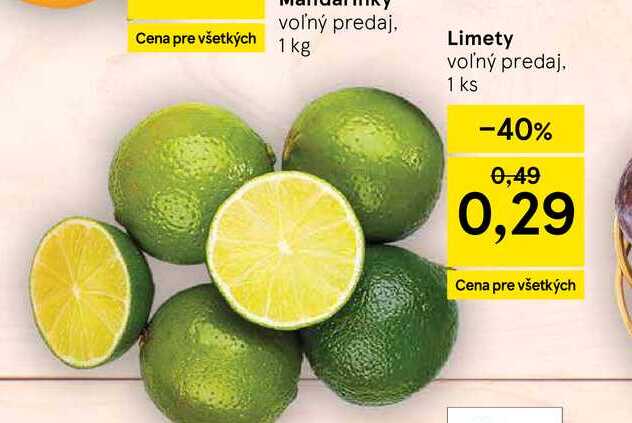 Limety voľný predaj 1 ks