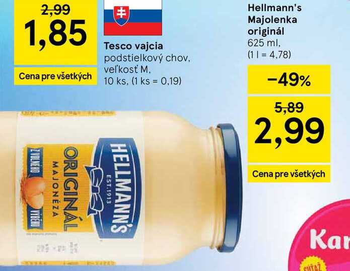 Hellmann's Majolenka originál 625 ml