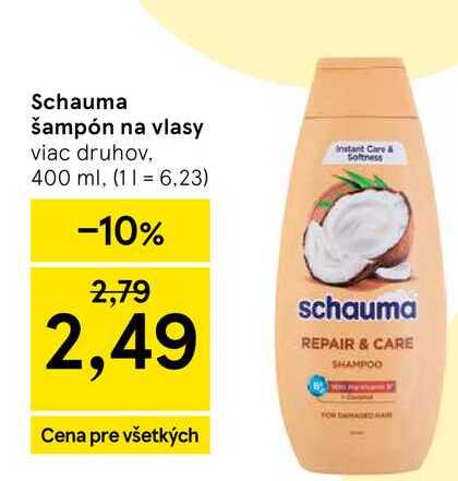 Schauma šampón na vlasy viac druhov 400 ml
