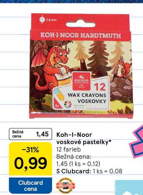 Koh-I-Noor voskové pastelky 12 farieb