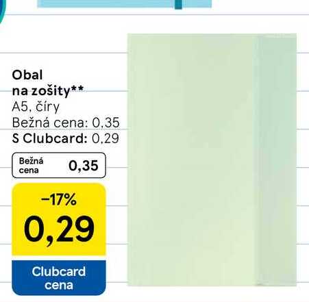 Obal na zošity A5, číry