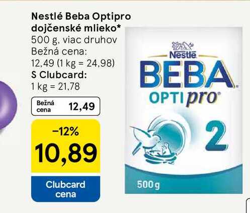 Nestlé Beba Optipro dojčenské mlieko 500 g
