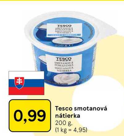 Tesco smotanová nátierka 200 g