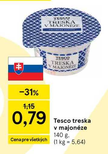 Tesco treska v majonéze 140 g